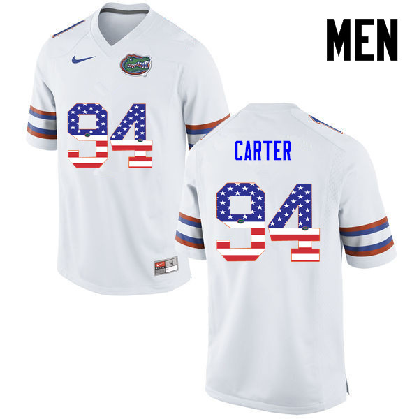 Men Florida Gators #94 Zachary Carter College Football USA Flag Fashion Jerseys-White
